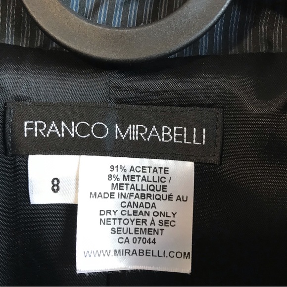 Franco Mirabelli pen stripe navy black metallic cape blazer coat size 8 - Picture 5 of 8